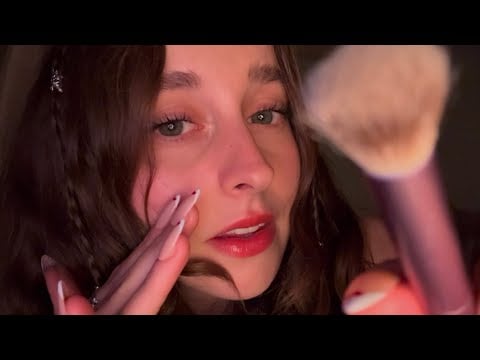 ASMR sensitive wet and dry mouth sounds (plucking, face brushing and close hand movements)