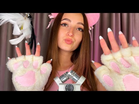 ASMR KITTY TRIGGERS | Gloves and Soft Kisses | No Talking