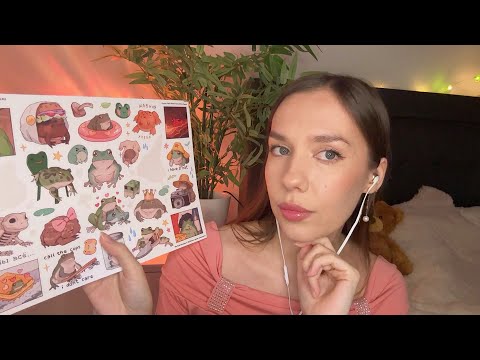 ASMR Decorating my Notebook with Stickers 🐸🦦🌟