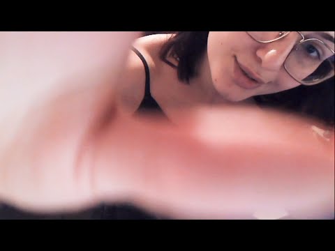 ASMR soft spoken, hand movements, word repetition (in the dark)