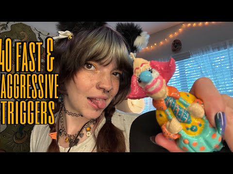 ASMR 40+ FAST&AGGRESSIVE TRIGGERS🖤🌈✨