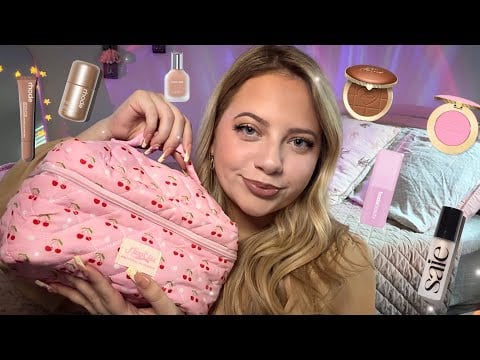 ASMR What’s In My Makeup Bag? Long Nail Tapping & Scratching on Makeup Products for Sleep 😴 