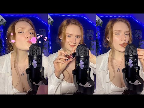 ASMR✨tingly mouth sounds, kisses, personal attention 🥰 lipgloss,chewing gum🥱