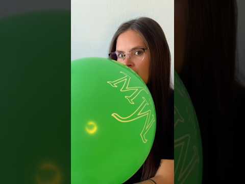 Green MW Balloons - ASMR Blowing #asmr #balloon #asmrsounds #blowing