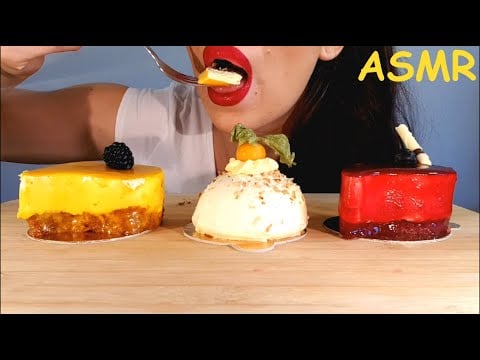 ASMR | Eating Mousse Cakes | EATING SOUNDS | No Talking | Lady M. ASMR