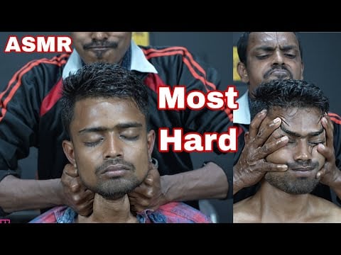 World"s Most Strong And Hard Head And Shoulder Massage | ASMR Deep Tissue Massage With Neck Cracking
