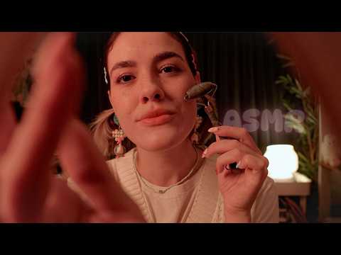 ASMR massagem no rosto 🌙 creme, rolinho de massagem e máscara facial