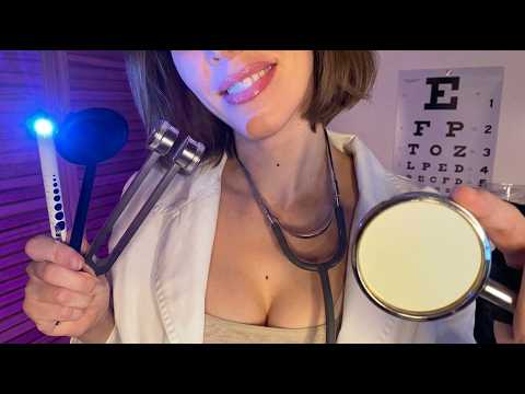 ASMR FR👩‍⚕️RP EXAMEN MÉDICAL ANNUEL (nerfs crâniens, yeux, test auditif) cranial nerve exam doctor 😴