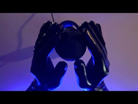 Black Faux Leather Gloves Mic Sounds | ASMR for Deep Sleep & Focus