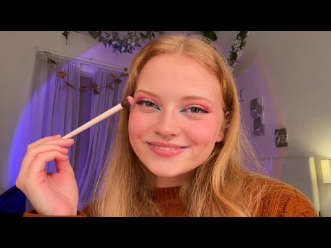 ASMR~COTTON CANDY EYESHADOW TUTORIAL 💙💕🍬