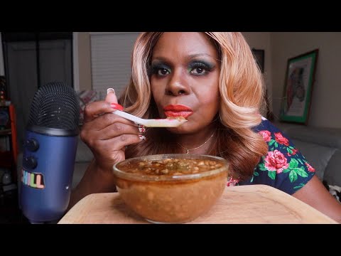 KALE BEAN SOUP ASMR EATING SOUNDS