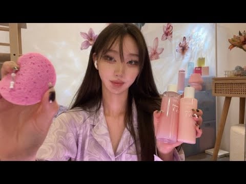 ASMR Pampering you before bed (realistic sounds) 💖