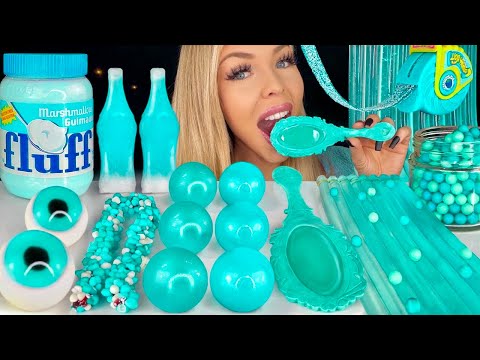 ASMR BLUE RASPBERRY, VINTAGE MIRROR, SOUR STRIPS, SANDWICH COOKIES, MARSHMALLOW FLUFF MUKBANG 먹방 꿀벌