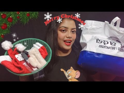 ASMR What I Bought In Market For Cristmas 😱🎄