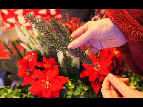 ASMR | 🎄Cosy Festive Flower Arranging On A Rainy Night | No Talking | 'Unintentional'