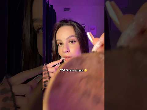 TOP 3 face eatings ASMR 🤤 wooden spoon, face scratching #asmr #asmrsounds #asmrvideo #sleep