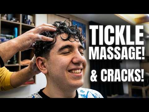 I GAVE MY SON MOST EFFECTIVE & TICKLE MASSAGE + CRACKS + HAIR WASH + ASMR head,face,neck,arm massage