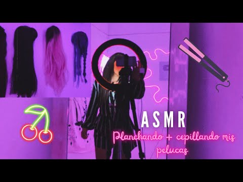 Peinando y planchando mis pelucas 💗 | Andrea ASMR 🦋