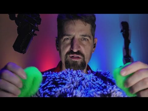 ASMR 1 hour of Background ASMR Scratch and Fluffy Mics in the Dark