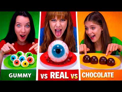 ASMR Gummy VS Real VS Chocolate Food Challenge Best Compilation