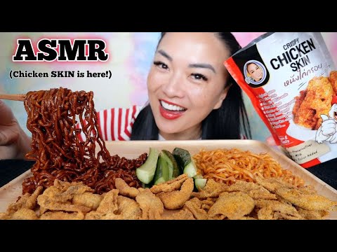 ASMR SPICY NOODLES *CHICKEN SKIN (EATING SOUNDS) LIGHT WHISPERS | SAS-ASMR