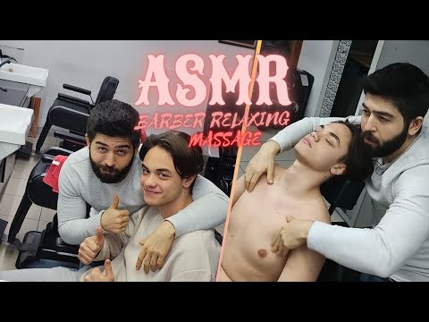 ASMR BARBER MASSAGE AMAZING RELAXING MASSAGE FOR YOU 25 MIN w @Yigitsann  #asmr #barber #pijat