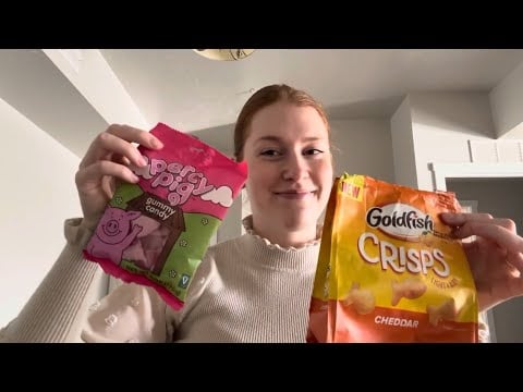 ASMR trying new snacks - whisper ramble and eating sounds