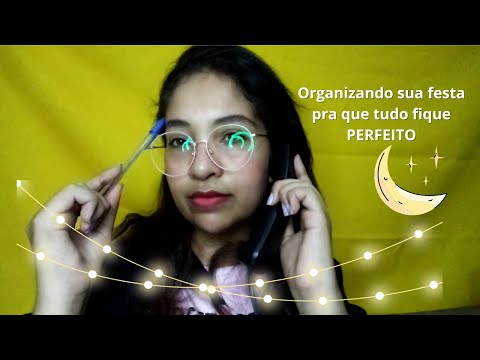 ASMR Organizadora de Eventos Cuidando de Todos os Detalhes de sua Festa