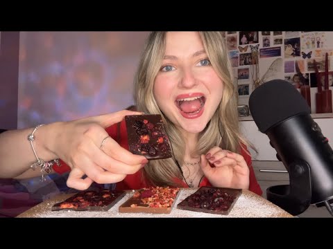 ASMR | eating fancy chocolate 🍫  with dried fruits (soft and crunchy eating sounds) 