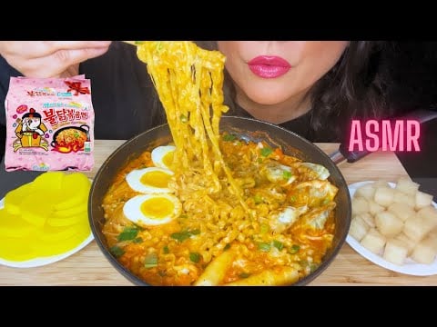 ASMR CHEESY CARBO FIRE NOODLES MUKBANG | EATING SOUNDS