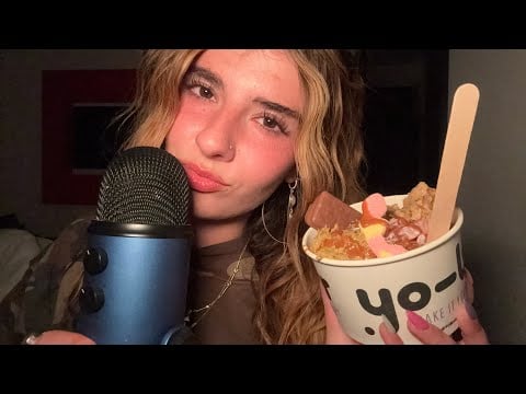 [ASMR] Eating Frozen Yogurt 🍦 (close eating sounds)