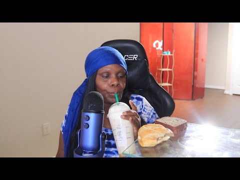 Starbucks Pistachio ALMOND MILK IMPOSSIBLE BREAKFAST SANDWICH ASMR EATING SOUNDS CO-PARENTING ADVICE