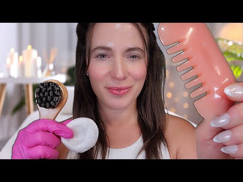 ASMR - Ultimate Facial Treatment with Scalp Massage POV - Layered