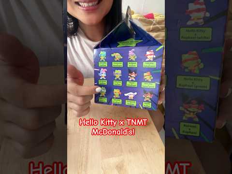 Hello Kitty x TNMT McDonalds Happy Meal! Unopening and Eating Asmr #shorts #asmr #hellokitty #eat