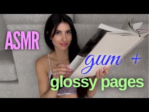 asmr gum and glossy pages 🍬📚✨💕