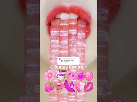 u like pink emoji food eating? asmr mukbang 핑크색 이모지 먹방 (sped up)