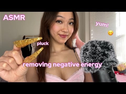 ASMR Negative Energy Eating 🍽️ Plucking Away All The Bad Feels 💆🏻‍♀️ Relaxing Visuals & Mouth Sounds