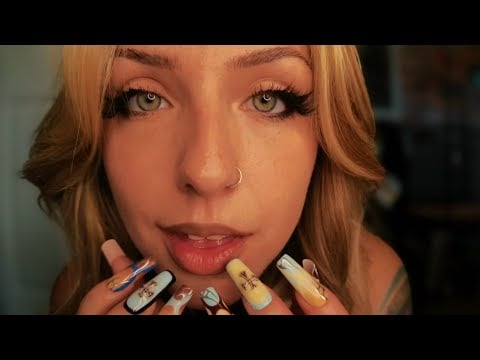 asmr- up close teeth tapping & scratching + shirt & nail sounds 🩷