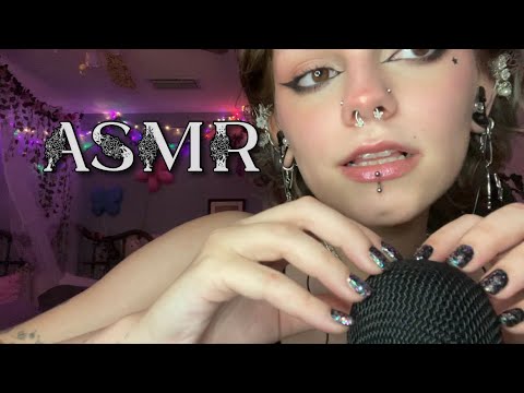 ASMR tongue clicking, mouth sounds, mic scratching