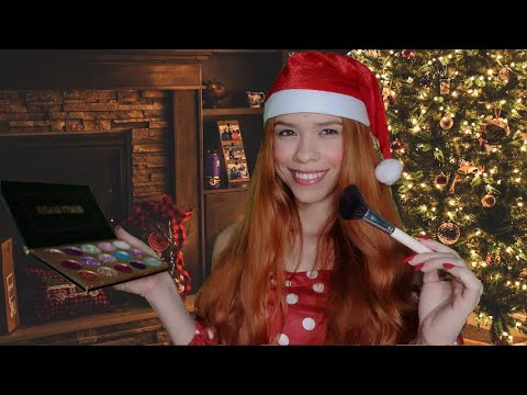 ASMR | MAMÃE NOEL TE MAQUIANDO PRA CEIA DE NATAL 🎄❤