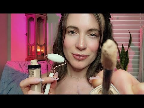 ASMR - Doing Your Skincare and Makeup (Layered, Personal Attention)