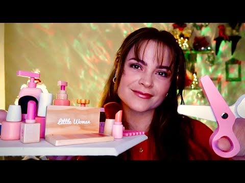 ASMR Wooden Makeup & Haircut💄💇‍♀️   (layered sounds, personal attention)