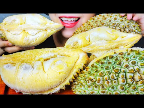 ASMR FROZEN DURIAN (DURIAN ICE CREAM) , EATING SOUNDS | LINH-ASMR