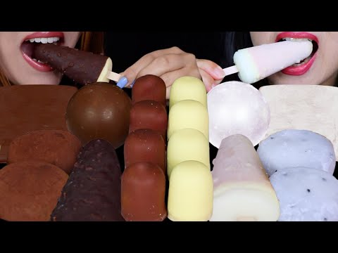 ASMR MILK VS WHITE CHOCOLATE MINI MARSHMALLOWS, LAVA CRUNCH ICE CREAM BARS, CREAM MOCHI, KLONDIKE 먹방