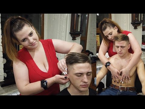 💈ASMR SLEEP MASSAGE by UKRANIAN LADY BARBER RITA’s SOFT TOUCH & BACK SCRATCHING | DEEP RELAXATION