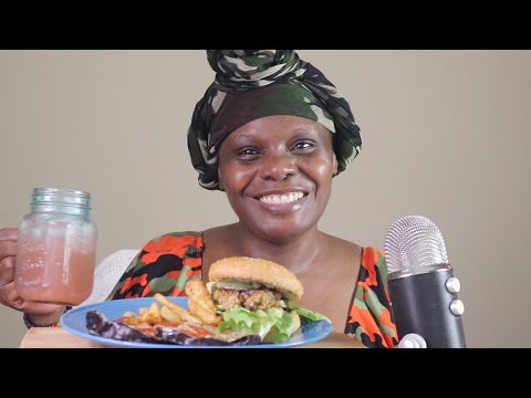 Burger ASMR Eating Sounds Gluten-Free Hamburger Bun