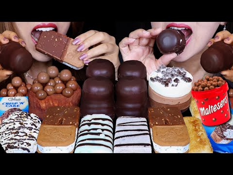 ASMR GIANT CHOCOLATE MARSHMALLOWS, MALTESERS CHOCOLATE BREAD, HERSHEY'S, CRISP N CAKE ICE CREAM 먹방