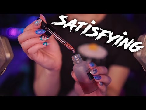 ASMR Lid Sounds 💎 Glass Dropper, Pipette Sounds, Oil Bottle