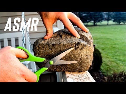 ASMR | Giving A Rock A Haircut in the Rain