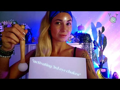 [Reiki ASMR] ~ 💙Third Eye Chakra Activation💙 | intuitive messages | crystal & sound healing